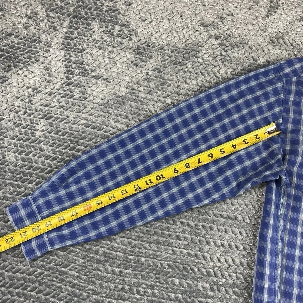 The North Face Shirt Mens M Blue Plaid Long Sleeve Button Up Vented Hiking